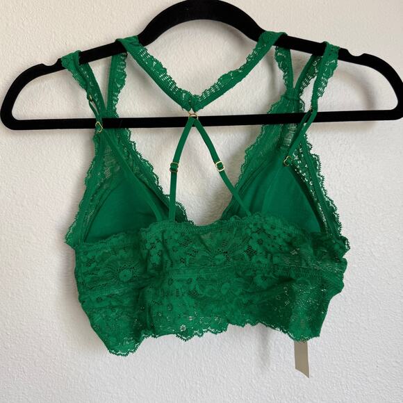 NWT AERIE Padded Lace Strappy Bra in Alpine Green - Picture 2 of 6